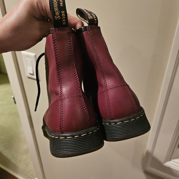 Dr Martens Red/Burgundy Boots - Picture 4 of 7